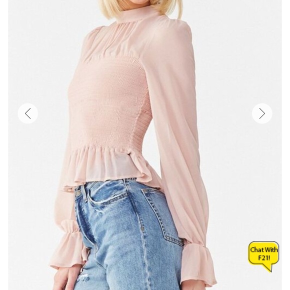 Soft Smocked Blouse / Pink main image 0